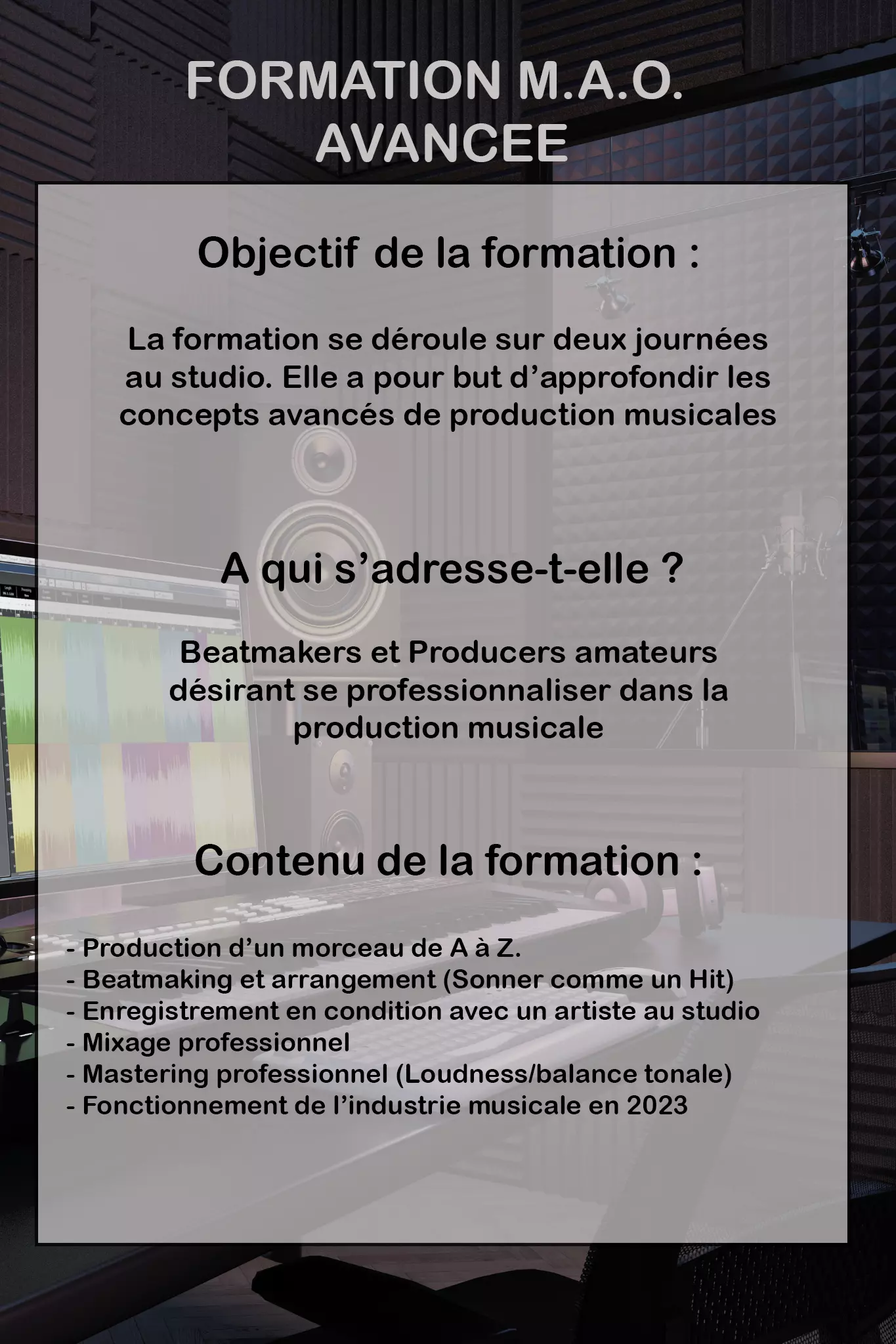 Formation avancée