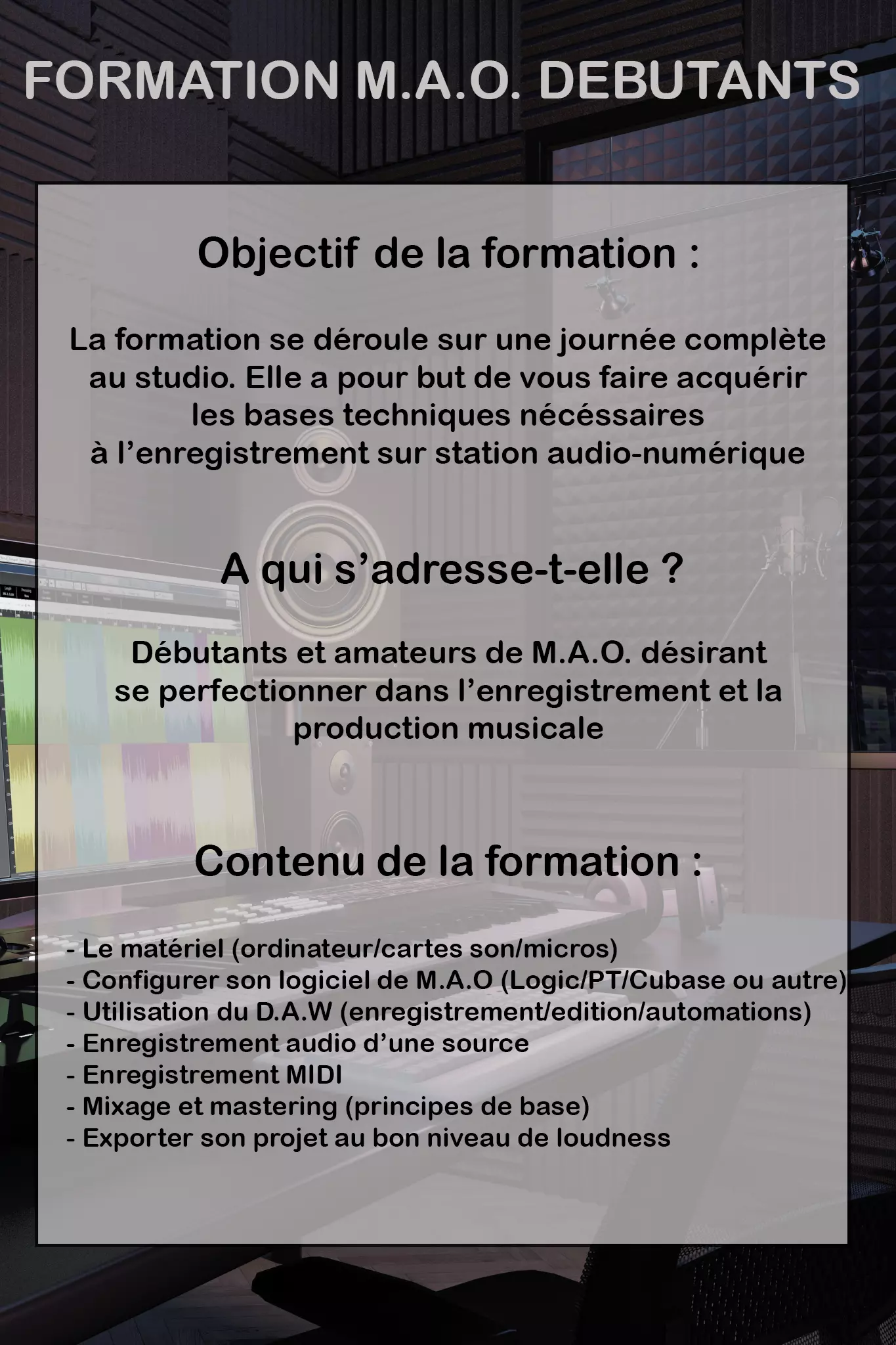 Formation débutants